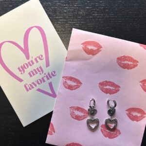 Dubbel hart oorbellen zilver