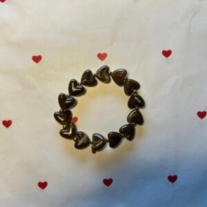 Kralenarmband hartjes bruin
