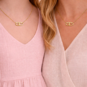 Double heart ketting